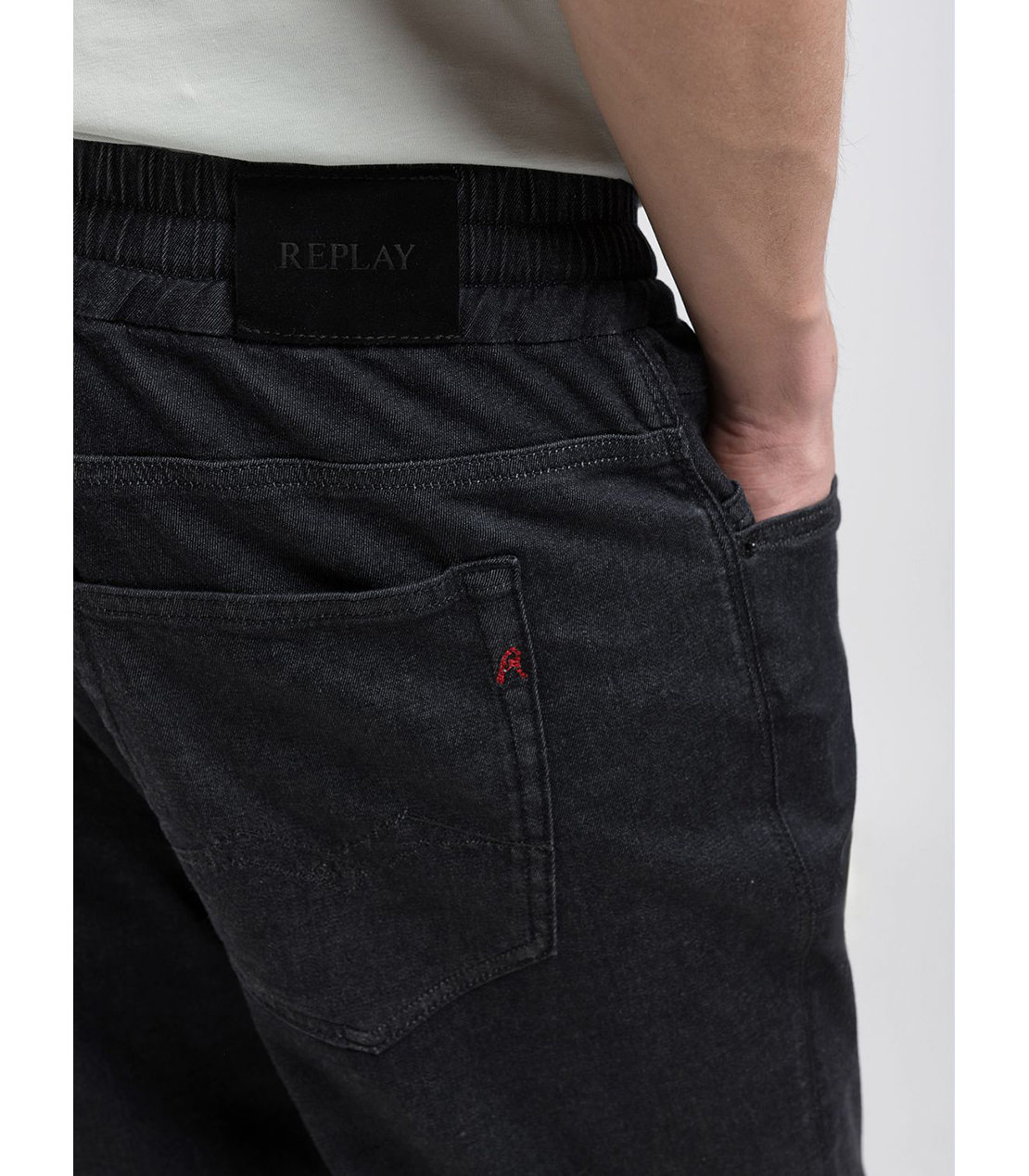 リラックステーパードLANNY Touch denim 詳細画像 ブラック 6